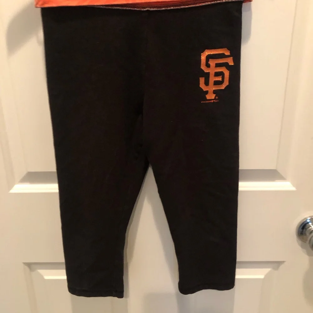 Justice Kids Black and Orange San Francisco Giants Yoga Leggings Pants